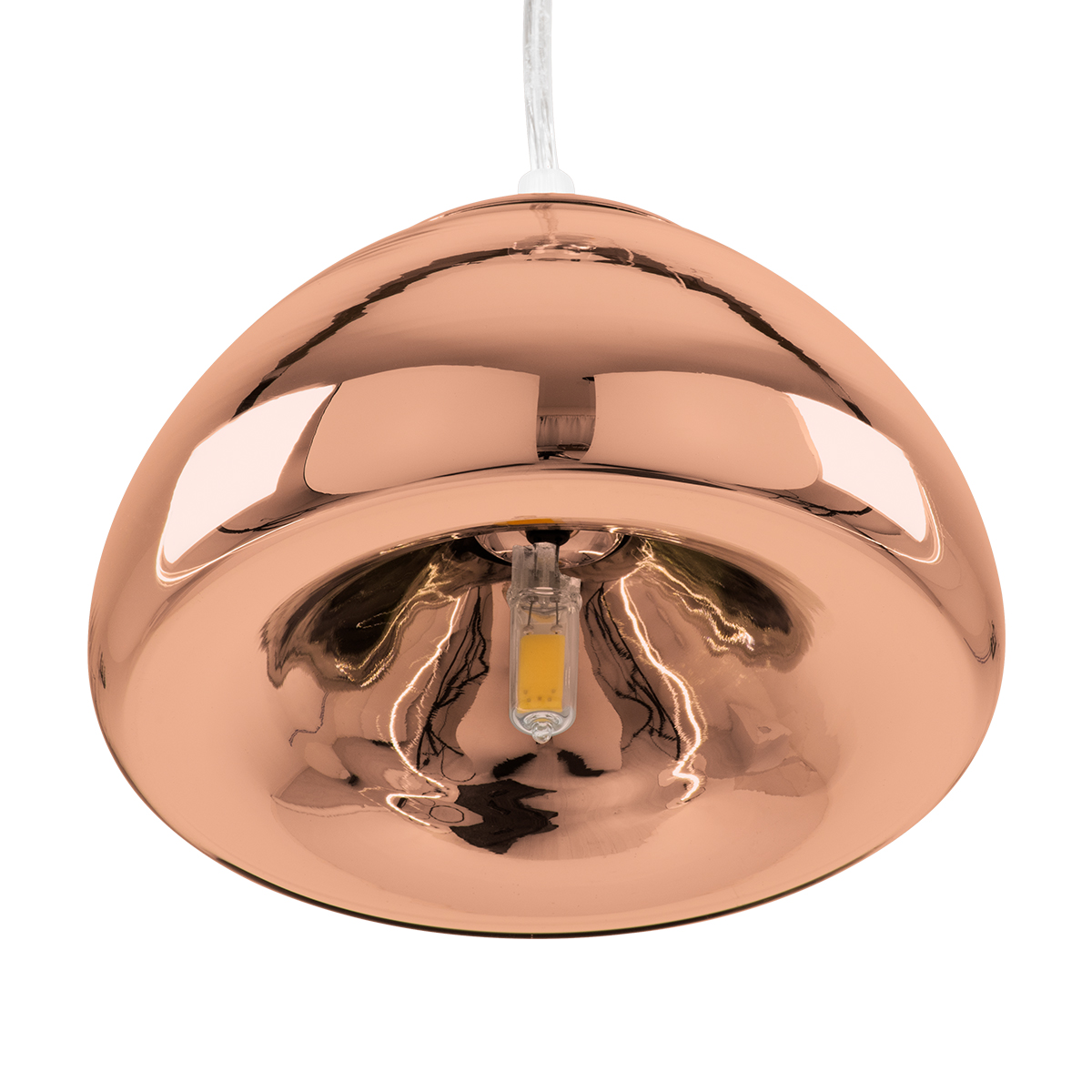 GloboStar® CRISTIN 00758 Μοντέρνο Κρεμαστό Φωτιστικό Ανάρτηση Μονόφωτο 1 x G4 Χάλκινο Γυαλί - Μ18 x Π18 x Υ13cm