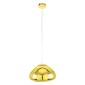 GloboStar® CRISTIN 00760 Μοντέρνο Κρεμαστό Φωτιστικό Ανάρτηση Μονόφωτο 1 x E27 IP20 Χρυσό Γυαλί - Μ30 x Π30 x Υ19cm