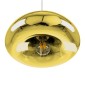 GloboStar® CRISTIN 00760 Μοντέρνο Κρεμαστό Φωτιστικό Ανάρτηση Μονόφωτο 1 x E27 IP20 Χρυσό Γυαλί - Μ30 x Π30 x Υ19cm
