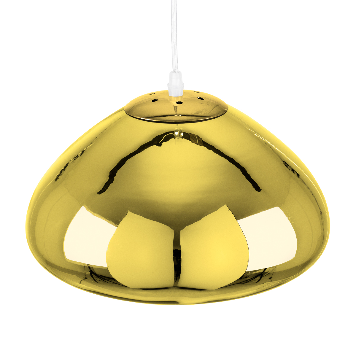 GloboStar® CRISTIN 00760 Μοντέρνο Κρεμαστό Φωτιστικό Ανάρτηση Μονόφωτο 1 x E27 IP20 Χρυσό Γυαλί - Μ30 x Π30 x Υ19cm