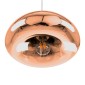 GloboStar® CRISTIN 00761 Μοντέρνο Κρεμαστό Φωτιστικό Ανάρτηση Μονόφωτο 1 x E27 IP20 Χάλκινο Γυαλί - Μ30 x Π30 x Υ19cm
