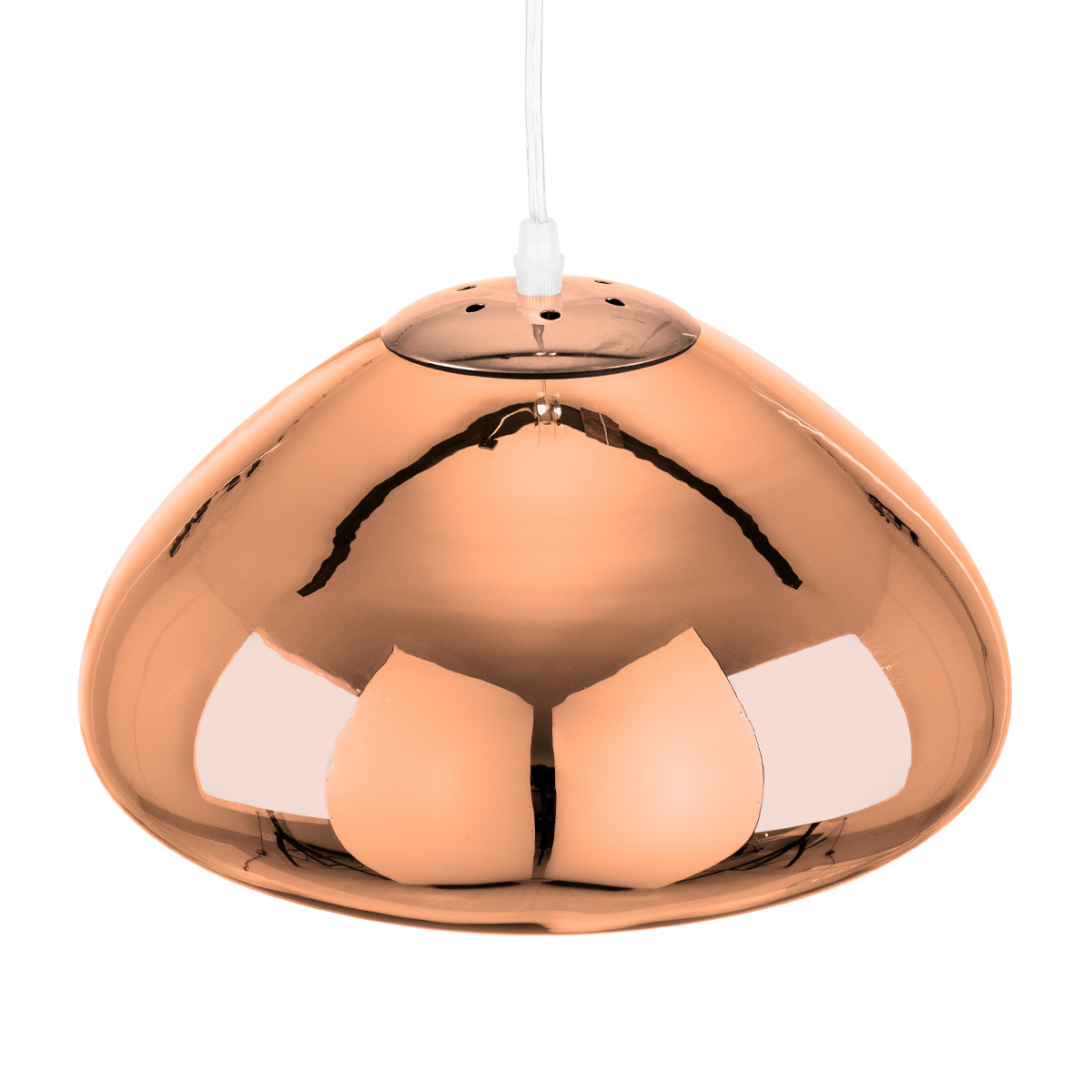 GloboStar® CRISTIN 00761 Μοντέρνο Κρεμαστό Φωτιστικό Ανάρτηση Μονόφωτο 1 x E27 IP20 Χάλκινο Γυαλί - Μ30 x Π30 x Υ19cm