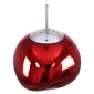 GloboStar® DIXAR 00763 Μοντέρνο Κρεμαστό Φωτιστικό Ανάρτηση Μονόφωτο 1 x E27 IP20 Κόκκινο Γυαλί με Ασημί Μέταλλο - Μ36 x Π36 x Υ45cm