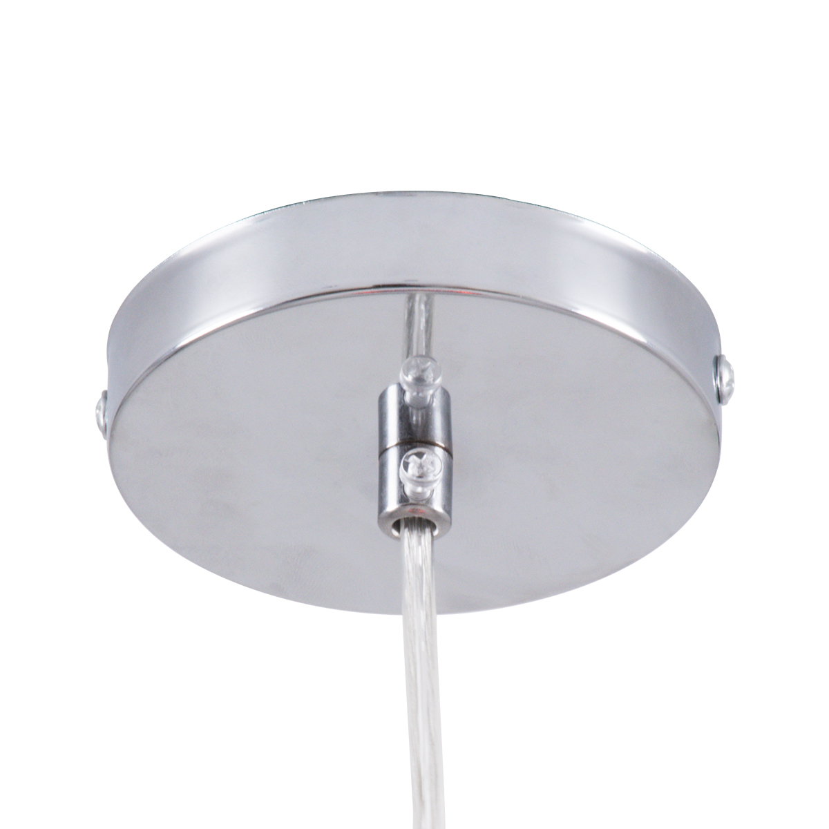 GloboStar® DIXAR 00763 Μοντέρνο Κρεμαστό Φωτιστικό Ανάρτηση Μονόφωτο 1 x E27 IP20 Κόκκινο Γυαλί με Ασημί Μέταλλο - Μ36 x Π36 x Υ45cm