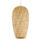 GloboStar® SAN TROPEZ 00764 Boho Κρεμαστό Φωτιστικό Ανάρτηση Μονόφωτο 1 x E27 IP20 Μπεζ Ξύλο - Μ19 x Π19 x Υ42cm
