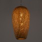 GloboStar® SAN TROPEZ 00764 Boho Κρεμαστό Φωτιστικό Ανάρτηση Μονόφωτο 1 x E27 IP20 Μπεζ Ξύλο - Μ19 x Π19 x Υ42cm
