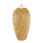 GloboStar® SAN TROPEZ 00764 Boho Κρεμαστό Φωτιστικό Ανάρτηση Μονόφωτο 1 x E27 IP20 Μπεζ Ξύλο - Μ19 x Π19 x Υ42cm