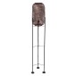 GloboStar® CURACAO 00771 Μοντέρνο Επιδαπέδιο Φωτιστικό Μονόφωτο 1 x E27 IP20 Μαύρο Μέταλλο με Καφέ Ξύλο - Μ30 x Π30 x Υ170cm