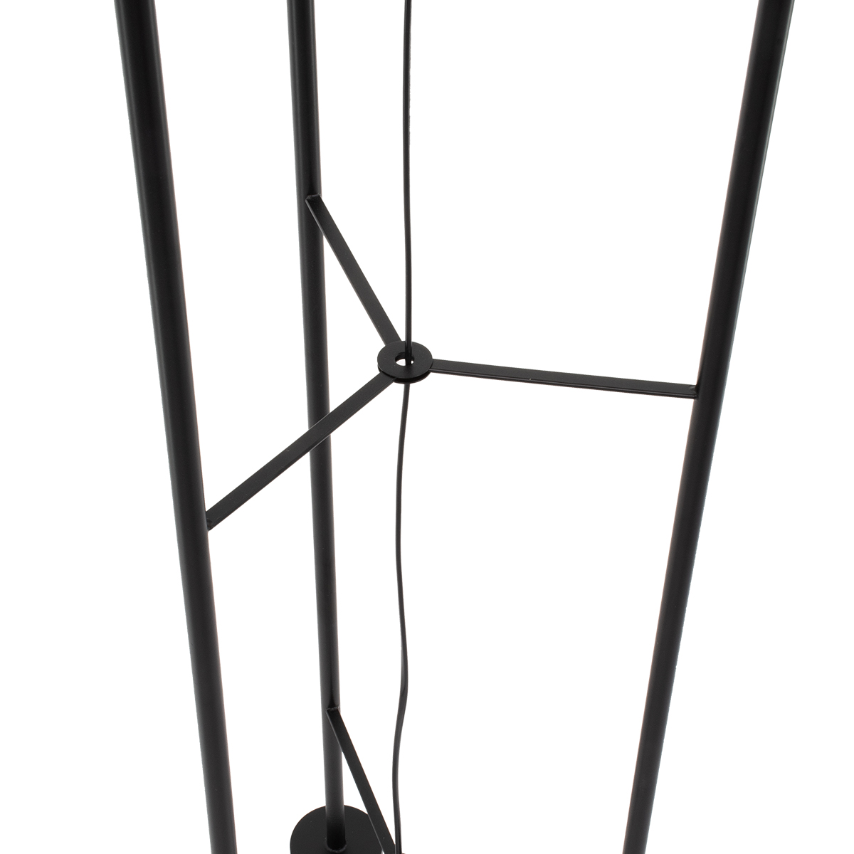 GloboStar® CURACAO 00771 Μοντέρνο Επιδαπέδιο Φωτιστικό Μονόφωτο 1 x E27 IP20 Μαύρο Μέταλλο με Καφέ Ξύλο - Μ30 x Π30 x Υ170cm