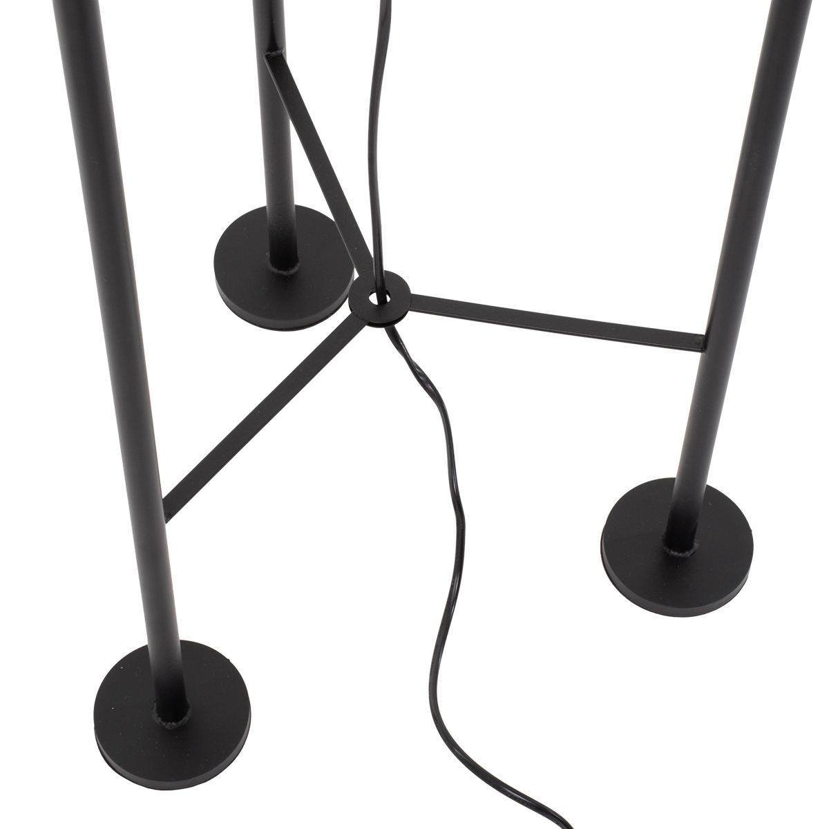GloboStar® CURACAO 00771 Μοντέρνο Επιδαπέδιο Φωτιστικό Μονόφωτο 1 x E27 IP20 Μαύρο Μέταλλο με Καφέ Ξύλο - Μ30 x Π30 x Υ170cm