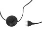 GloboStar® CURACAO 00771 Μοντέρνο Επιδαπέδιο Φωτιστικό Μονόφωτο 1 x E27 IP20 Μαύρο Μέταλλο με Καφέ Ξύλο - Μ30 x Π30 x Υ170cm