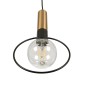 GloboStar® OLVERO 00772 Μοντέρνο Κρεμαστό Φωτιστικό Ανάρτηση Μονόφωτο 1 x E27 IP20 Μαύρο & Χρυσό Μέταλλο - Μ18 x Π4 x Y38cm
