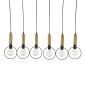 GloboStar® OLVERO 00776 Μοντέρνο Κρεμαστό Φωτιστικό Ράγα Πολύφωτο 6 x E27 IP20 Μαύρο & Χρυσό Μέταλλο - Μ110 x Π18 x Y130cm