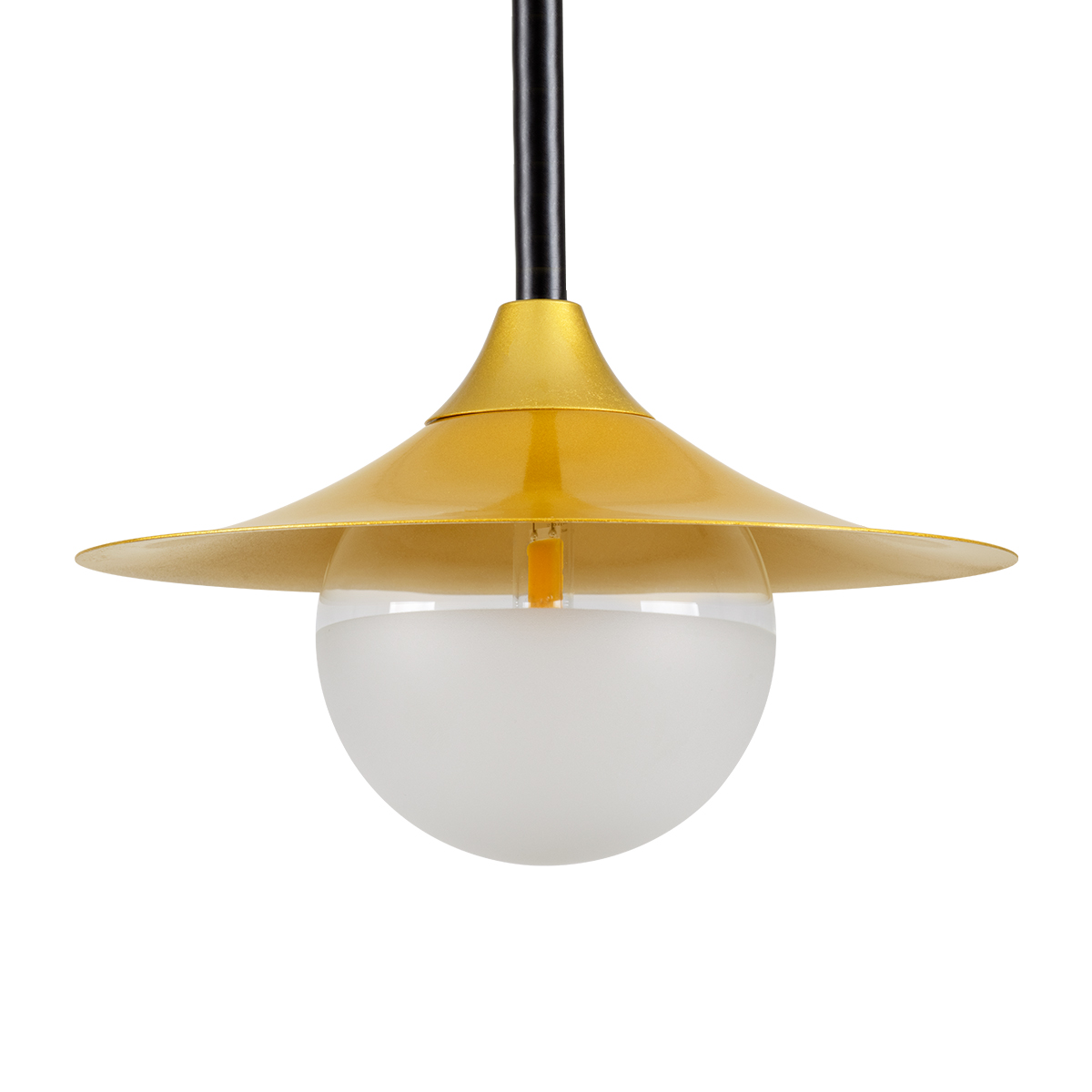 GloboStar® JOLIET 00777 Μοντέρνο Κρεμαστό Φωτιστικό Καμπάνα Μονόφωτο 1 x G9 IP20 Μαύρο & Χρυσό Μέταλλο - Μ20 x Π20 x Y43cm