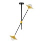 GloboStar® JOLIET 00778 Μοντέρνο Φωτιστικό Οροφής Πλέγμα Δίφωτο 2 x G9 IP20 Μαύρο & Χρυσό Μέταλλο - Μ93 x Π20 x Υ100cm