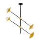 GloboStar® JOLIET 00779 Μοντέρνο Φωτιστικό Οροφής Πλέγμα Πολύφωτο 4 x G9 IP20 Μαύρο & Χρυσό Μέταλλο - Μ93 x Π20 x Υ106cm