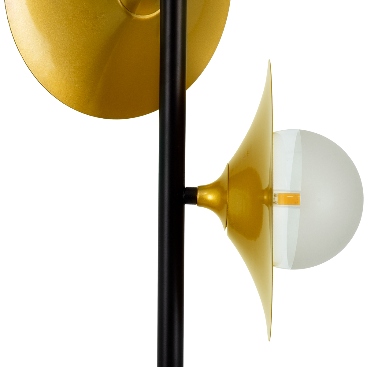 GloboStar® JOLIET 00781 Μοντέρνο Κρεμαστό Φωτιστικό Ανάρτηση Τρίφωτο 3 x G9 Μαύρο & Χρυσό Μέταλλο - Μ28 x Π28 x Y63cm
