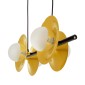 GloboStar® JOLIET 00782 Μοντέρνο Κρεμαστό Φωτιστικό Ανάρτηση Πολύφωτο 4 x G9 Μαύρο & Χρυσό Μέταλλο - Μ65 x Π28 x Υ20cm