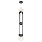 GloboStar® ZANE 00784 Μοντέρνο Φωτιστικό Οροφής Πλέγμα Πολύφωτο 6 x E27 IP20 Μαύρο Μέταλλο - Μ70 x Π70 x Υ100cm