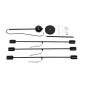 GloboStar® ZANE 00784 Μοντέρνο Φωτιστικό Οροφής Πλέγμα Πολύφωτο 6 x E27 IP20 Μαύρο Μέταλλο - Μ70 x Π70 x Υ100cm