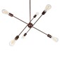 GloboStar® ZANE 00785 Μοντέρνο Φωτιστικό Οροφής Πλέγμα Πολύφωτο 6 x E27 IP20 Χάλκινο Μέταλλο - Μ70 x Π70 x Υ100cm