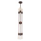GloboStar® ZANE 00785 Μοντέρνο Φωτιστικό Οροφής Πλέγμα Πολύφωτο 6 x E27 IP20 Χάλκινο Μέταλλο - Μ70 x Π70 x Υ100cm