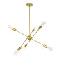 GloboStar® ZANE 00786 Μοντέρνο Φωτιστικό Οροφής Πλέγμα Πολύφωτο 6 x E27 IP20 Χρυσό Μέταλλο - Μ70 x Π70 x Υ100cm