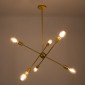 GloboStar® ZANE 00786 Μοντέρνο Φωτιστικό Οροφής Πλέγμα Πολύφωτο 6 x E27 IP20 Χρυσό Μέταλλο - Μ70 x Π70 x Υ100cm