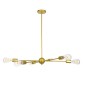GloboStar® ZANE 00786 Μοντέρνο Φωτιστικό Οροφής Πλέγμα Πολύφωτο 6 x E27 IP20 Χρυσό Μέταλλο - Μ70 x Π70 x Υ100cm