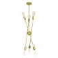 GloboStar® ZANE 00786 Μοντέρνο Φωτιστικό Οροφής Πλέγμα Πολύφωτο 6 x E27 IP20 Χρυσό Μέταλλο - Μ70 x Π70 x Υ100cm