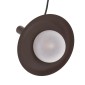 GloboStar® CELEST 00791 Μοντέρνο Κρεμαστό Φωτιστικό Ανάρτηση Μονόφωτο 1 x G9 Καφέ Μέταλλο με Λευκό Γυαλί - Μ20 x Π20 x Υ26.5cm