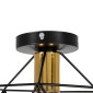 GloboStar® TRON 00792 Μοντέρνο Φωτιστικό Οροφής Πλέγμα Μονόφωτο 1 x E27 IP20 Μαύρο & Χρυσό Μέταλλο - Μ18 x Π18 x Υ19.5cm