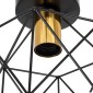 GloboStar® TRON 00792 Μοντέρνο Φωτιστικό Οροφής Πλέγμα Μονόφωτο 1 x E27 IP20 Μαύρο & Χρυσό Μέταλλο - Μ18 x Π18 x Υ19.5cm