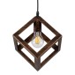 GloboStar® CUBE 00793 Μοντέρνο Κρεμαστό Φωτιστικό Πλέγμα Μονόφωτο 1 x E27 IP20 Χάλκινο Μέταλλο - Μ25 x Π25 x Υ25cm