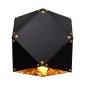 GloboStar® WELLES 00794 Μοντέρνο Επιτοίχιο Φωτιστικό Απλίκα Μονόφωτο 1 x E27 IP20 Μαύρο & Χρυσό Μέταλλο - Μ17 x Π28 x Υ17cm