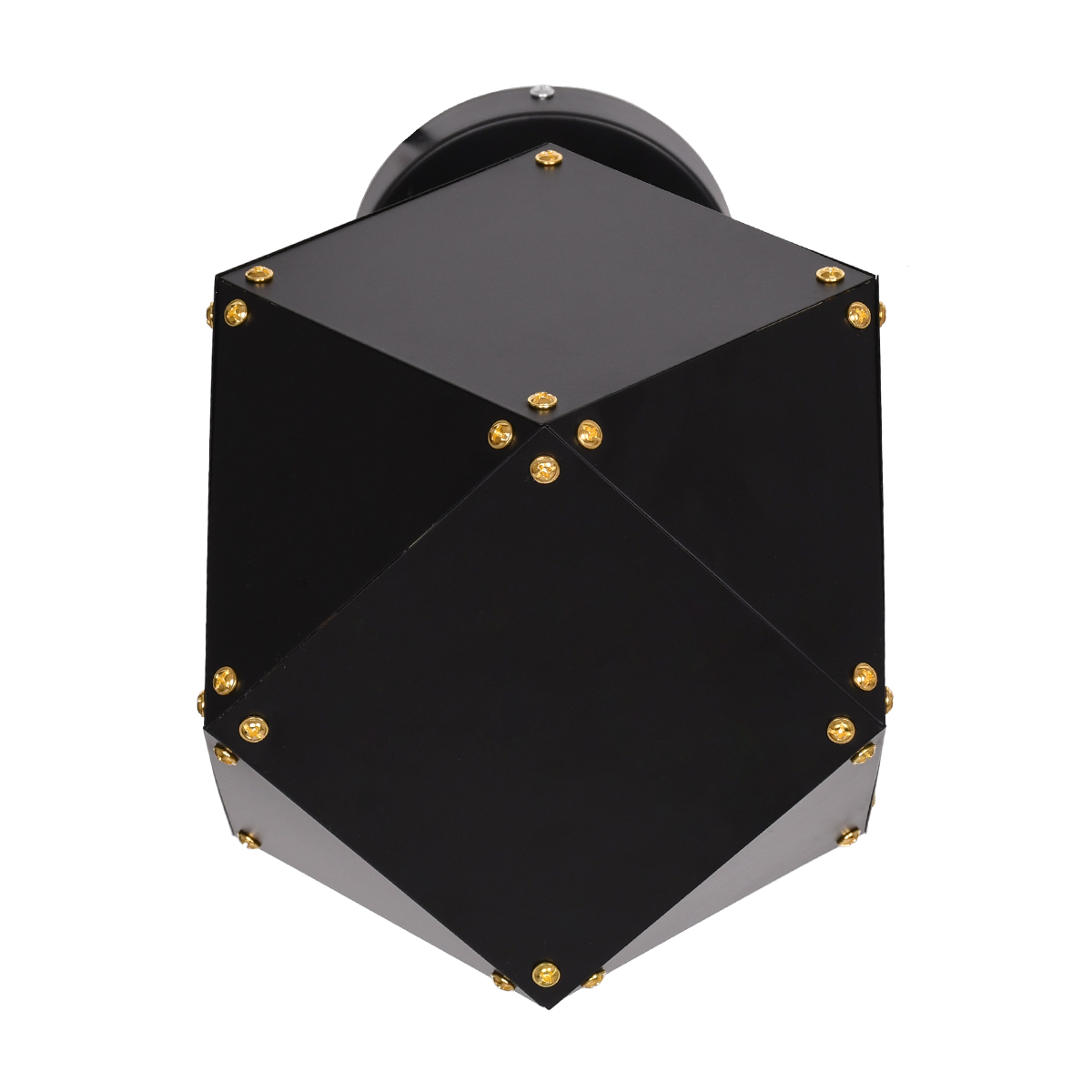 GloboStar® WELLES 00794 Μοντέρνο Επιτοίχιο Φωτιστικό Απλίκα Μονόφωτο 1 x E27 IP20 Μαύρο & Χρυσό Μέταλλο - Μ17 x Π28 x Υ17cm