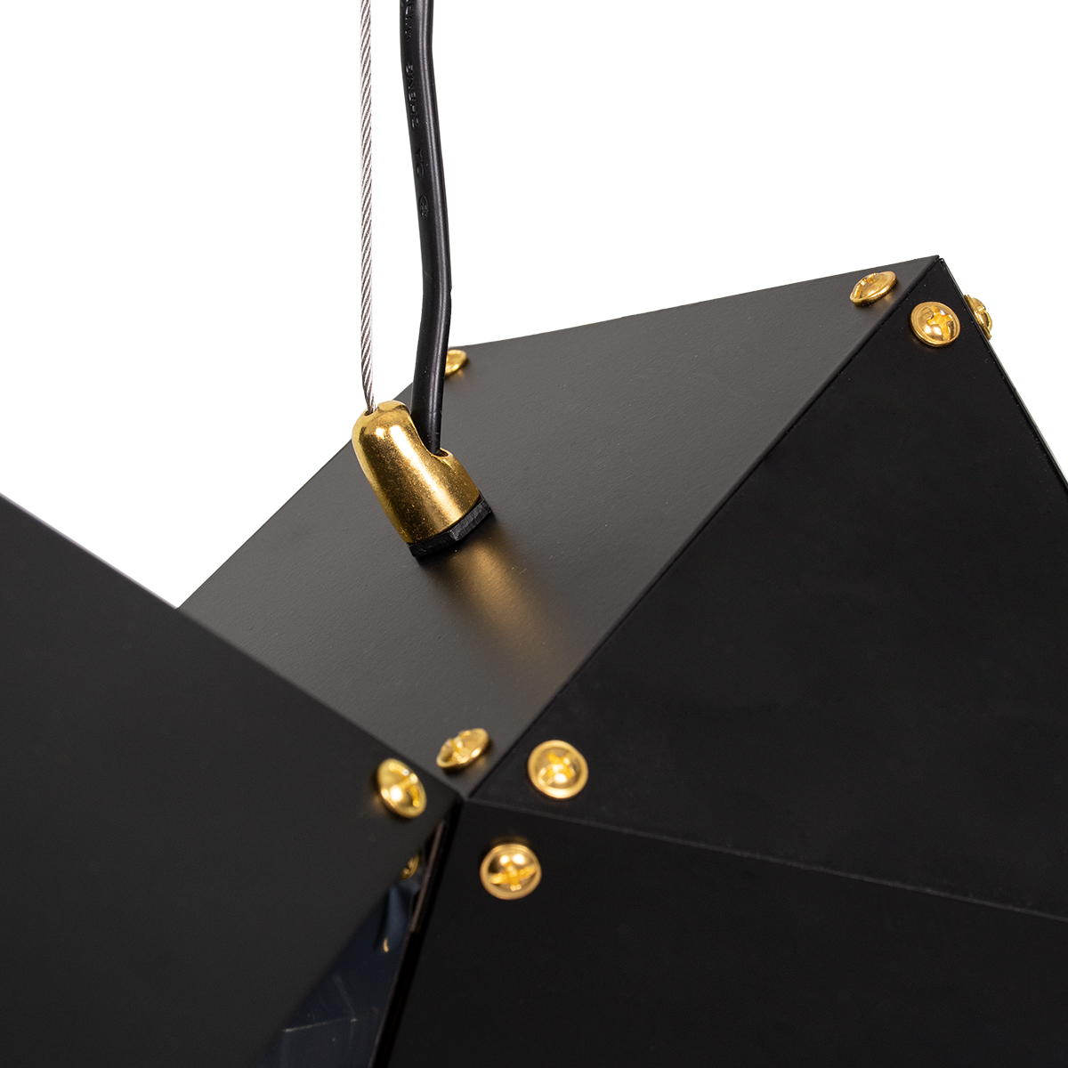 GloboStar® WELLES Replica 00797 Μοντέρνο Κρεμαστό Φωτιστικό Ανάρτηση Πολύφωτο 6 x E14 IP20 Μαύρο & Χρυσό Μέταλλο - Μ98 x Π32 x Υ30cm
