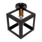 GloboStar® CUBE 00799 Μοντέρνο Φωτιστικό Οροφής Πλέγμα Μονόφωτο 1 x E27 IP20 Μαύρο & Χάλκινο Μέταλλο Μ25 x Π25 x Υ25cm