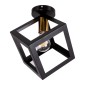 GloboStar® CUBE 00799 Μοντέρνο Φωτιστικό Οροφής Πλέγμα Μονόφωτο 1 x E27 IP20 Μαύρο & Χάλκινο Μέταλλο Μ25 x Π25 x Υ25cm