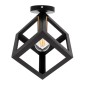 GloboStar® CUBE 00799 Μοντέρνο Φωτιστικό Οροφής Πλέγμα Μονόφωτο 1 x E27 IP20 Μαύρο & Χάλκινο Μέταλλο Μ25 x Π25 x Υ25cm