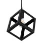 GloboStar® CUBE 00801 Μοντέρνο Κρεμαστό Φωτιστικό Ανάρτηση Μονόφωτο 1 x E27 IP20 Μαύρο Μέταλλο - Μ25 x Π25 x Υ25cm