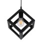 GloboStar® CUBE 00801 Μοντέρνο Κρεμαστό Φωτιστικό Ανάρτηση Μονόφωτο 1 x E27 IP20 Μαύρο Μέταλλο - Μ25 x Π25 x Υ25cm