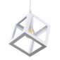 GloboStar® CUBE 00802 Μοντέρνο Κρεμαστό Φωτιστικό Πλέγμα Μονόφωτο 1 x E27 IP20 Λευκό Μέταλλο - Μ25 x Π25 x Υ25cm