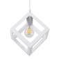 GloboStar® CUBE 00802 Μοντέρνο Κρεμαστό Φωτιστικό Πλέγμα Μονόφωτο 1 x E27 IP20 Λευκό Μέταλλο - Μ25 x Π25 x Υ25cm