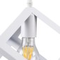GloboStar® CUBE 00802 Μοντέρνο Κρεμαστό Φωτιστικό Πλέγμα Μονόφωτο 1 x E27 IP20 Λευκό Μέταλλο - Μ25 x Π25 x Υ25cm