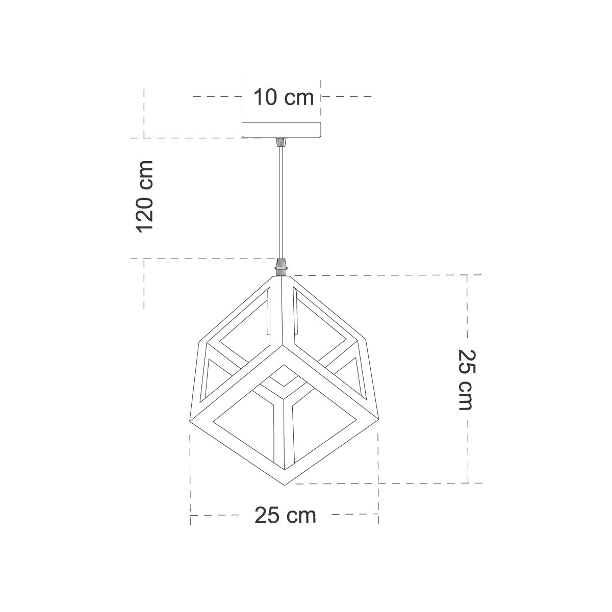 GloboStar® CUBE 00802 Μοντέρνο Κρεμαστό Φωτιστικό Πλέγμα Μονόφωτο 1 x E27 IP20 Λευκό Μέταλλο - Μ25 x Π25 x Υ25cm