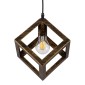 GloboStar® CUBE 00803 Μοντέρνο Κρεμαστό Φωτιστικό Πλέγμα Μονόφωτο 1 x E27 IP20 Μπρούτζινο & Χρυσό Μέταλλο - Μ25 x Π25 x Υ25cm