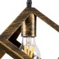 GloboStar® CUBE 00803 Μοντέρνο Κρεμαστό Φωτιστικό Πλέγμα Μονόφωτο 1 x E27 IP20 Μπρούτζινο & Χρυσό Μέταλλο - Μ25 x Π25 x Υ25cm