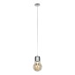GloboStar® LAMP 00807 Μοντέρνο Κρεμαστό Φωτιστικό Φιγούρα Μονόφωτο 1 x E27 IP20 Ασημί & Χρυσό Μέταλλο με Διάφανο Γυαλί - Μ15 x Π15 x Υ27cm