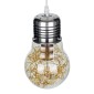 GloboStar® LAMP 00807 Μοντέρνο Κρεμαστό Φωτιστικό Φιγούρα Μονόφωτο 1 x E27 IP20 Ασημί & Χρυσό Μέταλλο με Διάφανο Γυαλί - Μ15 x Π15 x Υ27cm